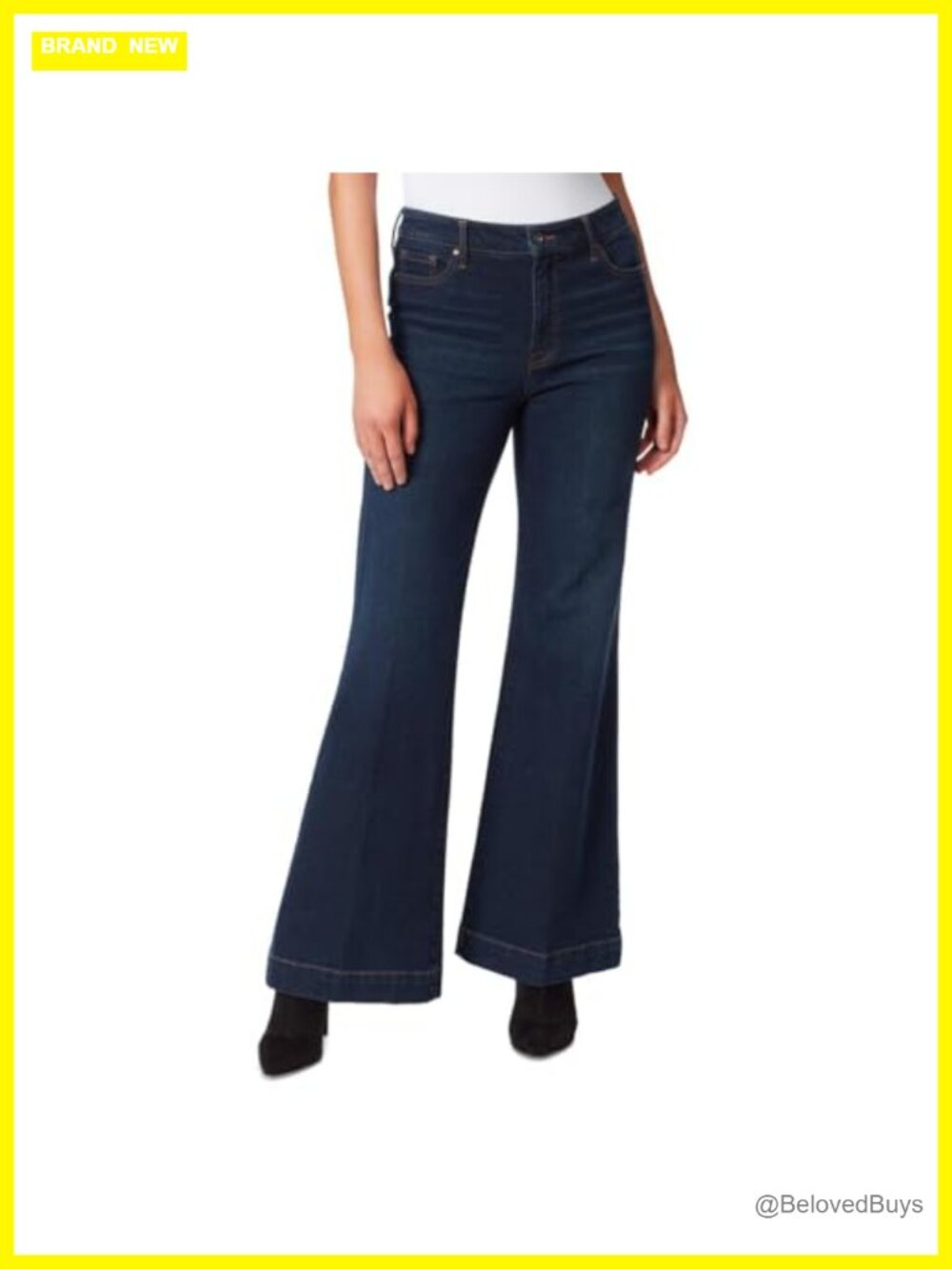 High Rise Wide Leg Trouser Jean Slim Hip Casual Everyday